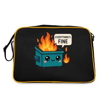 Mème d’incendie de benne à ordures - Sac Retro - noir/or - Dos