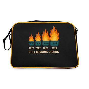 Feu de benne à ordures Humour - Sac Retro - noir/or - Dos