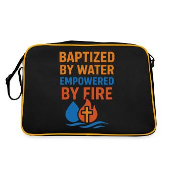 Getauft Durch Wasser, Stärken Durch Feuer - Retro Tasche - Schwarz/Gold - Hinten