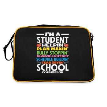 Schulberater Schüler Unterstützen, Pläne Machen - Retro Tasche - Schwarz/Gold - Hinten