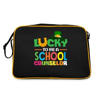 Glücklich Als Schulberater Sein - Retro Tasche - Schwarz/Gold - Hinten