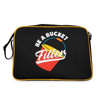 Sei Ein Eimerfüller Schulberater - Retro Tasche - Schwarz/Gold - Hinten