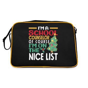 Schulberater Natürlich Auf Der Nette Liste - Retro Tasche - Schwarz/Gold - Hinten