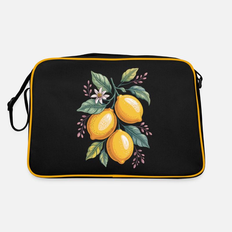 Boho Citrus Zauber Mit Blüten & Blättern Retro Tasche