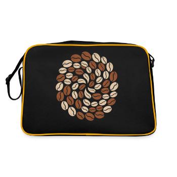 Coffee Bean Pattern Circle Lover - Retro Bag - black/gold - Back