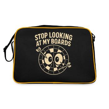 Hör auf, meine Bretter anzuschauen - Retro Tasche - Schwarz/Gold - Hinten