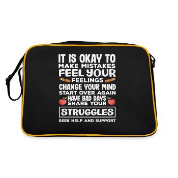 Schulberater Es Ist Okay Fehler Zu Machen - Retro Tasche - Schwarz/Gold - Hinten