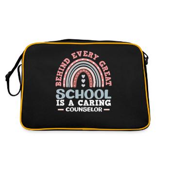 Hinter Jedes Große Schule Ist Ein Fürsorglicher - Retro Tasche - Schwarz/Gold - Hinten