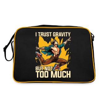Acro Dance I Trust Gravity Loves Acrobatic Dancing - Retro Tasche - Schwarz/Gold - Hinten