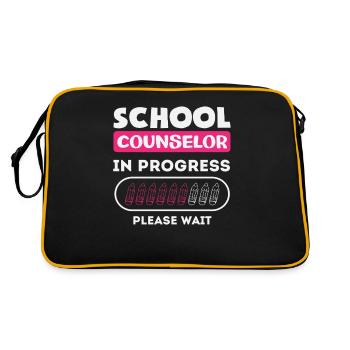 Schulberater Im Werden Bitte Warten - Retro Tasche - Schwarz/Gold - Hinten