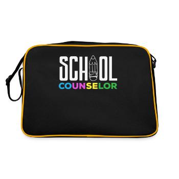 Schulberater Buntstift Design - Retro Tasche - Schwarz/Gold - Hinten
