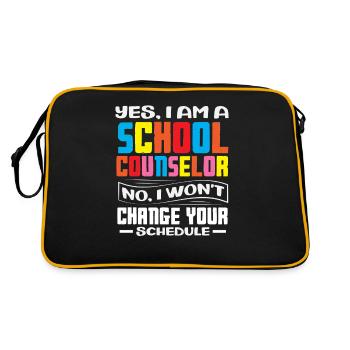 Ja, Ich Bin Schulberater, Nein, Ich Ändere Deinen - Retro Tasche - Schwarz/Gold - Hinten