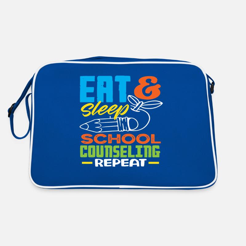 Eat Sleep School Counseling Repeat Motivation Retro Bag