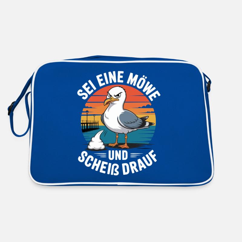 Sei Eine Möwe und Scheiß drauf Retro Tasche