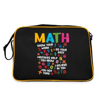 Mathe - Retro Tasche - Schwarz/Gold - Hinten