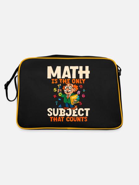 Mathe - Retro Tasche - Schwarz/Gold - Hinten