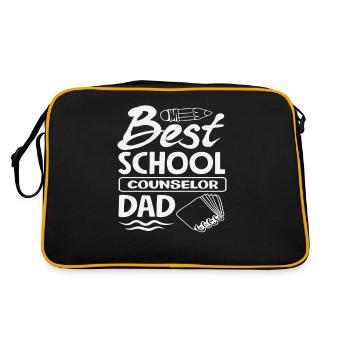 Bester Schulberater Papa - Retro Tasche - Schwarz/Gold - Hinten
