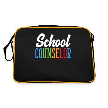 Schulberater Farbenfrohes Design - Retro Tasche - Schwarz/Gold - Hinten