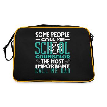 Manche Nennen Mich Schulberater Papa - Retro Tasche - Schwarz/Gold - Hinten