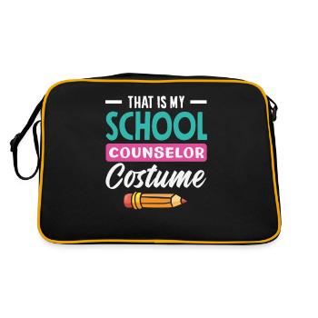 Das Ist Mein Schulberater Kostüm - Retro Tasche - Schwarz/Gold - Hinten