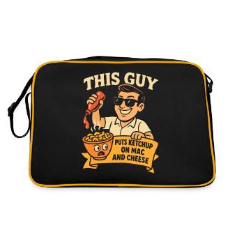Dieser Typ macht Ketchup auf Mac und Käse - Retro Tasche - Schwarz/Gold - Hinten
