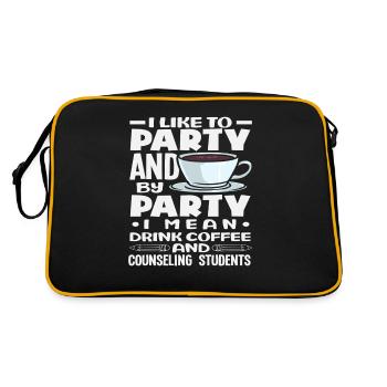Schulberater Kaffee Und Beratung Party - Retro Tasche - Schwarz/Gold - Hinten