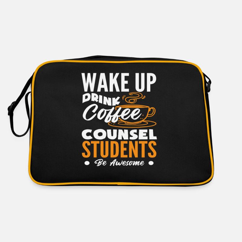 Wake Up, Drink, Coffee, School Counselor Retro Bag