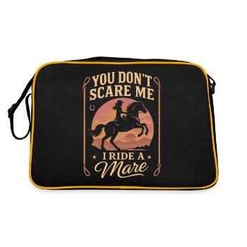 Du machst mir keine Angst, ich reite eine Stute - Retro Tasche - Schwarz/Gold - Hinten