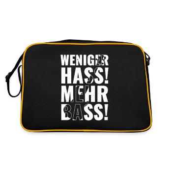Less hate, more bass! - Retro Bag - black/gold - Back
