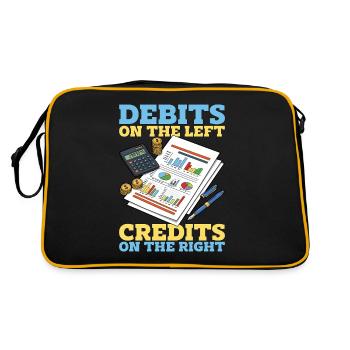 Accounting Debits On The Left Spreadsheet Finance - Retro Bag - black/gold - Back