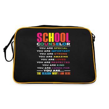 Schulberater Inspirierende Worte - Retro Tasche - Schwarz/Gold - Hinten