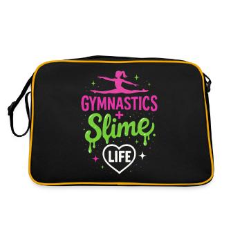 Gymnastik + Schleim = Leben - Retro Tasche - Schwarz/Gold - Hinten