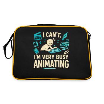 Ich kann nicht, ich bin sehr beschäftigt mit der - Retro Tasche - Schwarz/Gold - Hinten