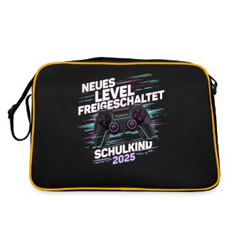 Enrollment Back to School Boys Schoolchild 2025 - Retro Bag - black/gold - Back