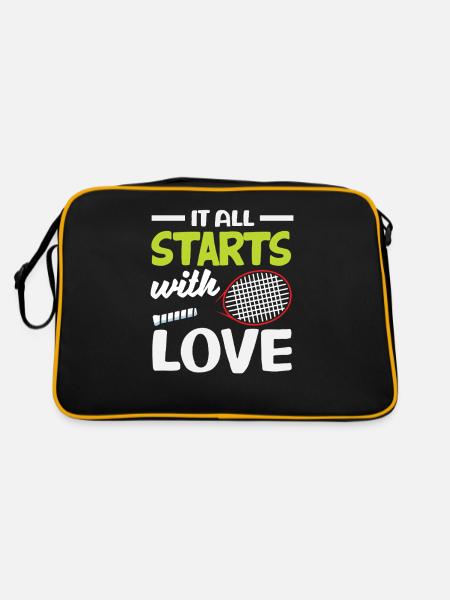Tennis Player It Starts With Love - Retro Bag - black/gold - Back