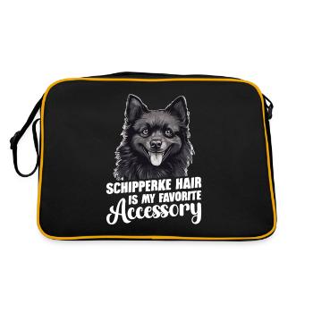 Schipperke Hair Ist Mein Lieblings -accessoire - Retro Tasche - Schwarz/Gold - Hinten