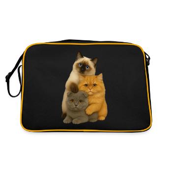 Birman Persian Fold - Retro Tasche - Schwarz/Gold - Hinten