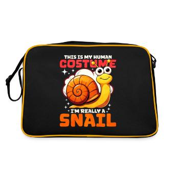 Schnecke - Retro Tasche - Schwarz/Gold - Hinten