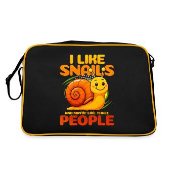 Schnecke - Retro Tasche - Schwarz/Gold - Hinten