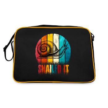 Schnecke - Retro Tasche - Schwarz/Gold - Hinten