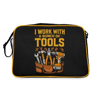 Ich arbeite mit einem Bündel von Werkzeugen - Retro Tasche - Schwarz/Gold - Hinten