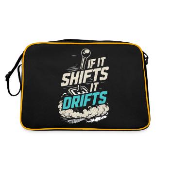 Wenn es sich verschiebt, driftet es - Retro Tasche - Schwarz/Gold - Hinten