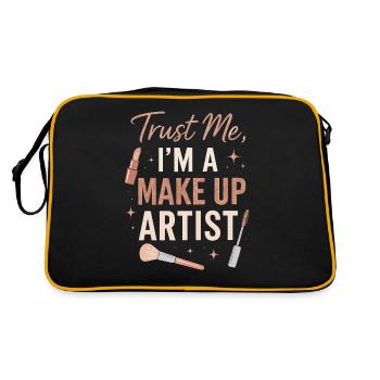 Vertrauen Sie mir, ich bin ein Make-up-Künstler - Retro Tasche - Schwarz/Gold - Hinten