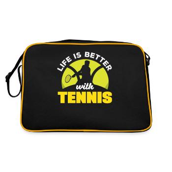La vie est meilleure avec les joueurs de tennis - Sac Retro - noir/or - Dos
