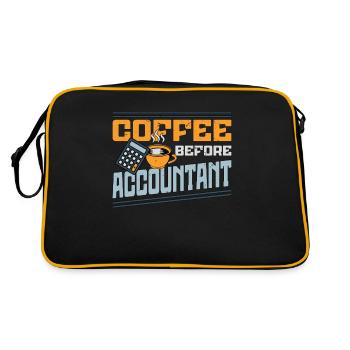 Accountant Coffee Before Finance Coffee Lover - Retro Tasche - Schwarz/Gold - Hinten