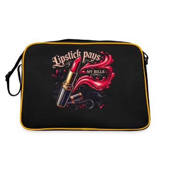 Lippenstift bezahlt meine Rechnungen - Retro Tasche - Schwarz/Gold - Hinten