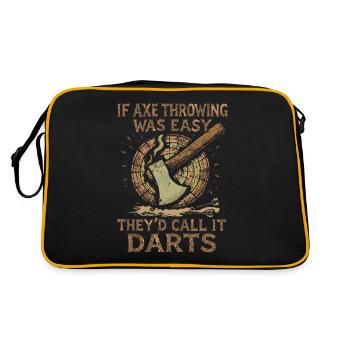 Wenn Axtwerfen einfach wäre, würde man es Dart - Retro Tasche - Schwarz/Gold - Hinten
