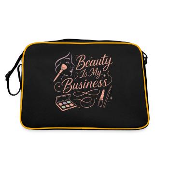 Schönheit ist mein Geschäft - Retro Tasche - Schwarz/Gold - Hinten