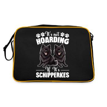 Es Hort Nicht, Wenn Es Schipperkes Ist - Retro Tasche - Schwarz/Gold - Hinten