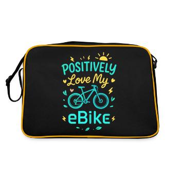 Positiv lieben mein eBike - Retro Tasche - Schwarz/Gold - Hinten
